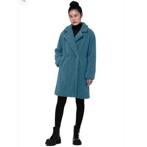 Apparis Teal Blue Teddy Coat